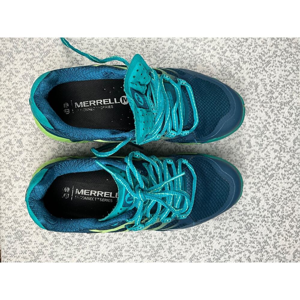 Merrell Bare Access Flex Trail Running Shoes Teal Lime Green Womens 6 Gorpcore - Picture 9 of 10